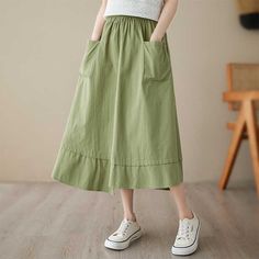 Sku CY-!121695 Material Cotton Style Irregular Feature Splicing Neckline / Occasion Going out , Casual , Vintage Seasons Spring, Summer, Autumn Type Skirt Color Green, Khaki, Black Size M, L, XL, 2XL Size Chart: Please consult the size chart we provide for this item's measurements to help you decide which size to buy. Please note: There may be 1-3cm differ due to manual measurement. CM Bust Shoulder Sleeve Waist Hip Thigh Length One size / / / / / / / S / / / / / / / M / / / 64-98 134 / 74 L / / Spring Patchwork Knee-length Skirt, Casual Knee-length Patchwork Bottoms, Casual Patchwork Knee-length Bottoms, Casual Patchwork Flared Skirt, Casual Patchwork Flared Skirt Bottoms, Green Cotton Skirt With Pockets, Green Casual Cotton Skirt, Green Knee-length Cotton Skirt, Green Long Skirt With Pockets