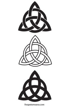 four different types of celtic symbols, each with an individual's own name on it