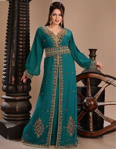 Mashallah! ❤️ Dubai Bottle Green Georgette Hand Embroidery Party Wear Kaftan 👗 Order Online latest Embroidered Kaftan which are made up from best quality fabrics with latest styles from our large collections at arabicattire.com Shop Now : https://bit.ly/3Pawcx9 Buy online @ $94 #fancykaftan Luxury Green Sequined Kaftan, Luxury Traditional Green Thobe, Luxury Traditional Green Abaya, Luxury Green Abaya With Dabka Details, Luxury Festive Jamawar Gown, Luxury Green Wedding Thobe, Luxury Festive Dresses With Naqshi, Luxury Green Georgette Maxi Dress, Luxury Green Dabka Abaya