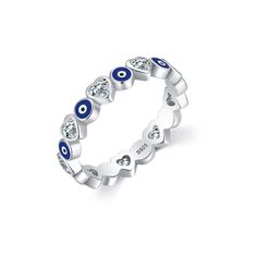 PRICES MAY VARY. 🧿 The blue eye means protection in Turkey and is a talisman to avoid disasters. At the same time, it is also a symbol of luck, which can bring you and your family good luck, health, success and wealth. The love and protection of the evil eye are with you in all spiritual concerns. 🧿 Our evil eye sterling silver rings are 100% friendly. They are nickel free, lead free, cadmium free, they are allergy safe for Your skin and they will not break, tarnish or fade easily. And the rin Evil Eye Ring Silver, Lucky Jewelry, Evil Eye Ring, Silver Wedding Bands, Sterling Silver Rings Bands, Pen Drive, Zircon Ring, Eye Ring, Rings For Girls