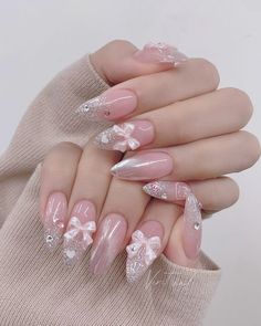 #nails Baby Pink Nails With Design, Pink Aesthetic Korean, Pink Nails With Design, Soft Pink Aesthetic, Nails With Design, Baby Pink Nails, Fake Nails Designs, Aesthetic Korean, Beauty Nails Design