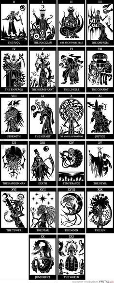 some black and white images with different designs on them, including an image of people