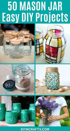 mason jar crafts that are easy to make and great for home decor or as decoration