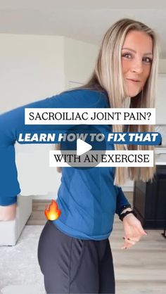 Kristen Bos | Doctor of Physical Therapy on Instagram: "Stubborn Sacroiliac joint pain?
 
LETS FIX THAT 💪🏻 ✅ 

This pain frequently is caused by a stiffness and/or a weakness in the hip! 

This results in extra load being placed on the sacroiliac joint that it is not designed to handle causing extra friction, irritation and pain. 

Give this simple exercise a try at home for the next 2 weeks and watch your pain melt away. 

#sacroiliacjoint #sacroiliacjointdysfunction #SIJ #SIJpain #sacroiliacjointpain #sacroiliacjointexercise #treatyourpain #treatyourself #hipmobility #hipstrength #PRI #functionalstrengthening #painfreeliving #painfree #physiotherapy #PT #choosept #physicaltherapy #movementismedicine

Disclaimer: this is not official medical advice" Doctor Of Physical Therapy, Simple Exercise, Hip Mobility, Pain Free, Physical Therapy, Easy Workouts, Medical, At Home, Health