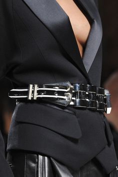 Balmain | Spring 2013 Christophe Decarnin, Silver Belt, Moda Paris, All Black Everything, Zuhair Murad, Fashion Week Spring, Paris Fashion, Runway Fashion