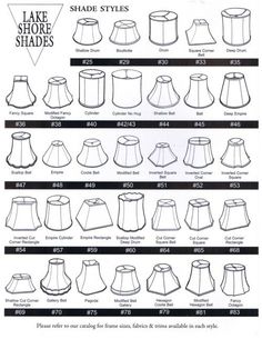 the instructions for how to make lampshade shades in different sizes and colors, including one