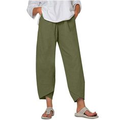 Welcome to our store (*) Womens Linen Wide Leg Lounge Pant High Waist Baggy Casual Pant Linen Palazzo Pants Summer Boho Wide Leg High Waist Casual Lounge Pant Trousers casual pants with pockets, stretch elastic high waist, wide leg, relaxed fit, beach trousers pants, sweatpants, casual style, and the loose fit is perfect for lounge or sporty Different Style Outfits Inspo Customer Show Detai Size Chart This beach trousers pants is simple but stylish, it is a all-match item that every fashionable Pants For Women Casual, Sling Bag Pattern, Linen Style Fashion, Celana Fashion, Cotton Linen Trousers, Linen Wide Leg Pants, Wide Leg Crop Pants, Harem Pants Women, Legging Jeans