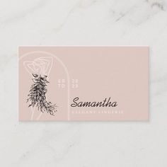 a business card with an image of a plant on it