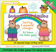 the seasons of smiles coloring and activity book for children, includes four different activities to color