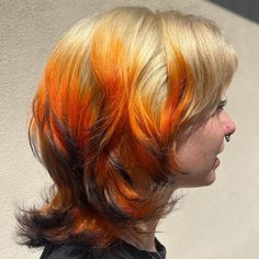 Fox Tip Hair Dye, Two Toned Hair Styles, Red Fox Hair Color, Fox Dyed Hair Tips, Hair Idea Color, Fox Hair Color Style, Faded Dyed Hair, Fox Dyed Hair Brown, Fox Hair Dye Style