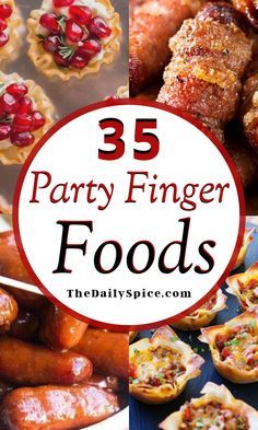 party finger foods with text overlay