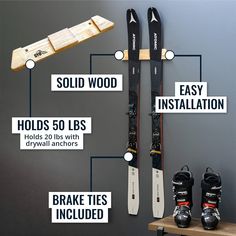 the skis and snowboards are labeled in this diagram