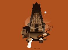 Kerala Poster Design, Tamil Nadu Illustration, Keralapiravi Poster, Kerala Illustration, Indian Illustrations, Kerala Art, College Assignment, Durga Painting