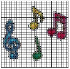 cross stitch alphabets with different colors and sizes on them, including the letter d