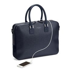 Small Mount Street Bag in Navy Saffiano from Aspinal of London Modern Saffiano Leather Briefcase For Business Trips, Modern Saffiano Leather Briefcase For Travel, Modern Saffiano Leather Rectangular Briefcase, Modern Saffiano Leather Bag With Interior Card Slots, Modern Saffiano Leather Satchel For Business, Modern Saffiano Leather Business Bags, Modern Laptop Bag With Card Slots For Business Trips, Modern Business Laptop Bag With Card Slots, Modern Briefcase With Interior Card Slots