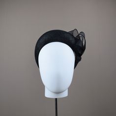 These lovely headband style headpieces are bang on trend this season. This Halo Headband is hand blocked and wired using traditional millinery techniques. Formed from lined sinamay straw and  adorned with loops of wired organza. *One size fits all MADE TO ORDER - Please allow 2 weeks to process your order. However if you need your headpiece urgently please choose Next Day Delivery at checkout and provide us with the date it is required. Your order will be given priority and completed within 1 - Black Halo Crown, Wedding Guest Hat, Wedding Hats For Guests, Headband Hat, Halo Band, Halo Crown, Halo Headband, Headband Black, Wedding Fascinators