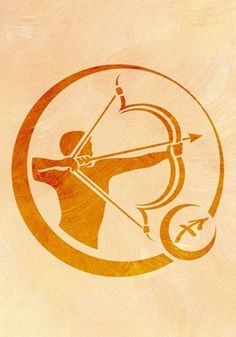 an image of a man with a bow and arrow in the middle of a circle