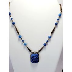 This Is A Stunning Art Deco Molded Blue Glass Pendant Necklace. The Chain Is Approximately 18" Long, And The Pendant Is 1.75". Made In The 1920's, In Very Good Condition! It Has Beautiful Molded Glass, And The Brass Has A Nice Patina. Signed On Jumpring, Made In Germany. Please Look At All The Photos, As They Are Part Of The Description. I Try My Best To Point Out Any Flaws. Also Please Remember This Is A Preloved Piece And May Show Signs Of Light Wear, Marks, Scratches, Etc. I Will Be Posting A Glass Molds, Glass Pendant Necklace, Remember This, Glass Pendant, Glass Pendants, Blue Glass, Jewelry Art, Womens Jewelry Necklace, Patina