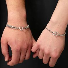 When ordering this product, You will receive Set of 2 Bracelets with Double connectors Hearts! ✦ DETAILS: * Chain - stainless steel; * Connectors - stainless steel; * Size is adjustable. SIZES OF BRACELETS: Woman: length - 16 cm of the main chain and plus 5 cm of adjustment, width - 3,7 mm; Men's: length - 18 cm of the main chain and plus 5 cm of adjustment, width - 6 mm;  You can also measure the size of a girl's and a boy's wrist, write to us in a message, and we in turn will make bracelets individually for you) You can also buy our signature gift box for $4 to make a surprise (gift) for your significant other♥  The gift box includes:  * chewing gum Love is...;  * filler; * foam pad for fixing products; * tape. If you have any questions or want to make an individual order, send us a mess Friendship Double Heart Bracelets For Valentine's Day, Silver Heart Bead Bracelet For Friendship, Silver Heart Beads Bracelets For Friendship, Silver Heart Beads Bracelet For Friendship, Friendship Silver Bracelets With Heart Beads, Silver Bracelets With Heart Beads For Friendship, Silver Friendship Bracelet With Heart Beads, Valentine's Day Heart Bracelet, Couples' Heart Bracelets For Valentine's Day