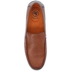 A slip-them-on-and-go style with class the Carter loafer by Thomas & Vine. This genuine leather driving shoe features genuine leather uppers a flat sole and a bold woven texture throughout for a cool but timeless look. A roomy square-toe with a moc detail fabric lining a 12 mm Tru Comfort Foam� footbed and a cushioned collar complete the design for easy comfort. Leather Sole Driving Slip-ons, Brown Slip-on Driving Loafers, Leather Sole Slip-ons For Driving, Brown Moccasins With Branded Insole For Driving, Slip-on Round Toe Driving Shoes, Driving Loafers With Textured Sole, Brown Round Toe Driving Loafers, Driving Loafers With Textured Sole And Slip-on Design, Slip-on Driving Loafers With Textured Sole