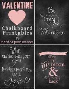 chalkboard valentine's day printables