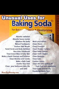 an ad for baking soda with instructions on how to use it