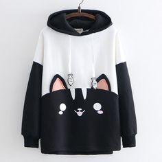 Harajuku cute new cat hoodie · Harajuku fashion · Online Store Powered by Storenvy Estilo Harajuku, New Cat, Kawaii Fashion Outfits, Shall We Date, Crop Top Sweatshirt, Cat Hoodie, Winter Hoodies, Hoodie Girl, Kawaii Clothes