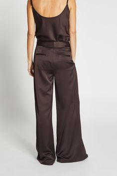 Introducing the wide leg pant with a pleated front and a tie at the waistband – the epitome of timeless sophistication and comfort. Crafted from signature luxurious charmeuse fabric (machine washable), these pants are designed to provide a relaxed and graceful silhouette that flatters every body type. Heavyweight satin charmeuse - luxe and does not show underwear lines Wide leg with pleated front Zip and internal clasp front with tie True to size fit Saint Art, Charmeuse Fabric, Wide Leg Pant, Pitcairn Islands, British Indian, Mozambique, Chestnut, Brunei, Body Types