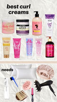 curl creams,silk,brushes Cream For Curly Hair, Best Curl Cream, Curly Hair Advice, Hair Styling Cream, Healthy Curly Hair, Natural Hair Care Routine, Healthy Hair Routine