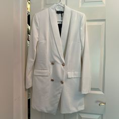 Brand New, Keep In Closer Never Wear. White Suite Dress White Suit Dress, Suite Dress, White Suit, Suit Dress, Pretty Little Thing, Little Things, White Dress, White Gold, Mini Dress