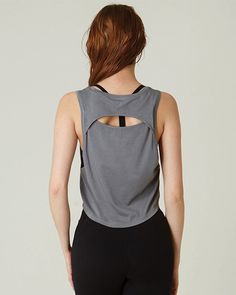 Our take on a easy to wear muscle tank that takes you to and from practice. The slightly lower armholes and keyhole at the back keeps you cooler during your workouts. Layer over sports bras and complete the look with leggings and shorts. A wardrobe staple that is made in soft pima cotton, cool to touch modal, and a hint of stretch for ultimate comfort and style. Biocompact finish keeps the fabric long lasting and smooth. Machine Wash Model is 5'9" wearing size S Workout Gray Tank Top With Built-in Bra, Gray Workout Tank Top With Built-in Bra, Scoop Neck Training Top With Built-in Bra, Sporty Tank Top With Built-in Bra For Yoga, Sports Tops With Built-in Bra And Scoop Back, Functional Workout Tank Top With Built-in Bra, Athleisure Tank Top With Built-in Bra For Training, Gray Athleisure Tank Top With Built-in Bra, Athletic Fit Tank Top With Built-in Bra For Yoga