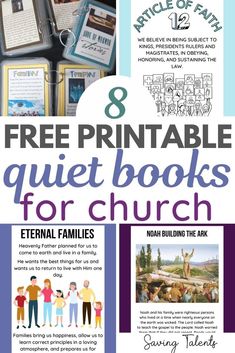 the 8 free printable quiet books for church children's bible study and activities