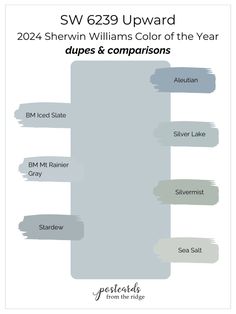 the color chart for sherylin williams's paint colors