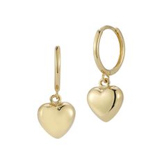 Complement your look with these LUMINOR GOLD 14k Gold Heart Charm Huggie Hoop Earrings. Click on this JEWELRY & WATCHES GUIDE to learn about fit, styles, materials and more! Complement your look with these LUMINOR GOLD 14k Gold Heart Charm Huggie Hoop Earrings. Click on this JEWELRY & WATCHES GUIDE to learn about fit, styles, materials and more! FEATURES Length: 0.85 in. Backings: click-it Nickel free Metal: 14k gold Plating: 14k gold Finish: polished Packaging: velvety pouch Imported Size: One Gift 14k Gold Filled Heart Charm Earrings, Yellow Gold Huggie Earrings For Valentine's Day, Elegant Small Hoop Heart Earrings In Yellow Gold, Yellow Gold Heart Huggie Earrings For Anniversary, Gold Huggie Heart Earrings In 14k, Elegant Yellow Gold Huggie Earrings For Valentine's Day, Yellow Gold Open Heart Huggie Earrings, Heart-shaped Yellow Gold Huggie Earrings For Anniversary, Gold Huggie Earrings For Valentine's Day