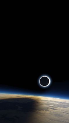 an eclipse seen from space with earth in the background