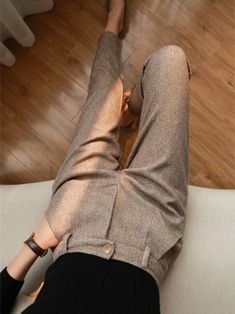 Dark Academia Clothing Pencil Harem Pants Women Woolen Dark - Etsy Dark Academia Clothing, Casual Suit, Pencil Pants, Suit Pants, Business Casual Outfits, Work Attire, Modest Fashion, Classy Outfits