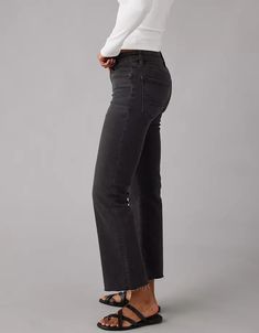 AE Next Level High-Waisted Kick Bootcut Crop Jean Shoes For Bootcut Jeans, Cropped Bootcut Jeans, High Waisted Cropped Jeans, Cropped Jeans, High Waist Jeans, American Eagle Outfitters, American Eagle, Women Jeans, High Waisted