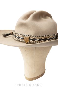 HATS OFF TO THIS AMAZING ANTIQUE TOPPER! This fabulous felt hat isn’t just your average vintage cowboy hat, this one is attributed to the legendary ‘Bulldogger’ Bill Pickett, one of the most revered Black cowboys in history. Born and bred in central Texas, Pickett garnered fame for his steer-wrestling skills and stunts, and began appearing in county fairs and rodeos, traveling with his act throughout Texas, Arizona, Wyoming, and Oklahoma. Pickett was a member of the 101 Ranch Wild West Show that Bill Pickett, Vintage Cowboy Hat, Black Cowboys, Collar Tips, Cashmere Accessories, Stocking Gifts, Vintage Cowboy, Central Texas, Silver Accessories