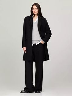 Classic Wool-Blend Coat, Black Classic Coats, Wool Blend Coat, Coat Black, Tommy Hilfiger Women, Timeless Fashion, Coats For Women, Wool Blend, Tommy Hilfiger, Wool