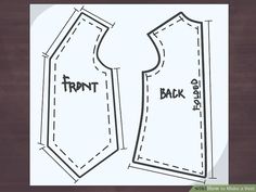 the front and back side of a sewing pattern for a vest or top with zippers