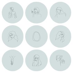 six different types of woman's face and hands in circles with one person holding the other