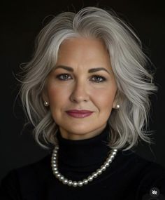 "Elegant Transformations: Gorgeous Hairstyles and Haircuts for Women Over 50. Rediscover Your Radiance! Timeless Looks for Timeless Beauty. Grey Hair Shoulder Length, Short Gray Hair Over 50, Medium Gray Hair, Haircut Gray Hair, Grey Hair Looks, Grey Blonde Hair, Grey Hair Transformation, Grey Blonde, Haircuts For Medium Length Hair