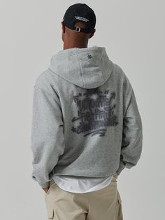 Composition : COTTON 60, POLYESTER 40color : Melange GrayCountry of Origin : Republic of Korea Workout Hoodie, Hoodie Top, Ufc, Graffiti, Composition, Relaxed Fit, Top Outfits, Mens Outfits, Grey