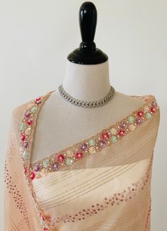 Hand Work Saree Border, Designer Embellished Dupatta With Multicolor Embroidery, Designer Embellished Multicolor Embroidered Dupatta, Designer Multicolor Embellished Embroidery Dupatta, Embroidered Embellished Dupatta For Designer Wear, Designer Multicolor Embellished Dupatta, Multicolor Embellished Embroidered Fabric For Designer Wear, Embellished Multicolor Embroidered Fabric For Designer Wear, Elegant Pink Embroidered Fabric With Mirror Work