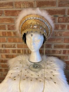 "Beautifully handcrafted festival hat in gold, white and lots of \"bling bling\"! Perfect way to represent your love for Malaa at upcoming 2024 festivals and shows." Festival Hat, Costume Hats, Bling Bling, Costume Accessories, Headpiece, Festival, Hats, United States, Gold