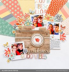 a scrapbook page with some pictures on it