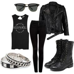 rock outfit - Buscar con Google Punk Rock Style Outfits, Stil Rock, Punk Chic, Rock Style Outfits, Punk Rock Outfits, Rock Outfits, Grunge Look