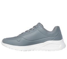 Level up your sneaker game with cushioned comfort wearing Skechers Street Uno Lite - Lite Work. This lace-up fashion sneaker features a synthetic duraleather upper with a platform wedge cushioned midsole and a cushioned Skechers Memory Foam insole. | Skechers Men's Uno Lite - Lite Work Sneaker | Medium Width | Skechers Memory Foam cushioned comfort insole | Lace-up duraleather upper | Shock-absorbing wedge midsole | Flexible traction outsole | 1 1/2-inch heel height | Skechers Slip-resistant Gray Sneakers For Jogging, Gray Slip-resistant High-top Sneakers, Gray Synthetic Sneakers With Laces, Gray Synthetic Sneakers For Sports, Sporty Gray Slip-resistant Sneakers, Gray Slip-resistant Sneakers For Jogging, Gray Slip-resistant Sneakers For Streetwear, Gray Slip-resistant Synthetic Sneakers, Slip-resistant Low-top Sneakers For Jogging