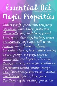 Crystals And Their Magical Properties, Essential Oils Spells, Wiccan Essential Oils, Wicca Essential Oils, Essential Oil Properties Witchcraft, Witches Essential Oils, Essential Oils Correspondences, Witchy Essential Oils, Essential Oils Magick