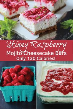 Raspberry Recipes Healthy, Fresh Raspberry Recipes, Fat Cakes Recipe, Mojito Cheesecake, Raspberry Cake Recipes, Low Calorie Cake, Healthy Holiday Desserts, Cheesecake Bars Easy, Raspberry Compote